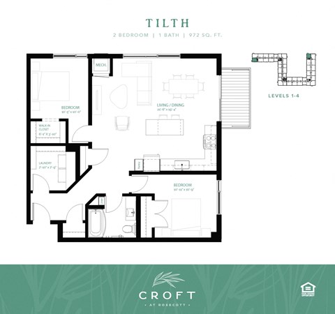 floor plan of the first level of the villa